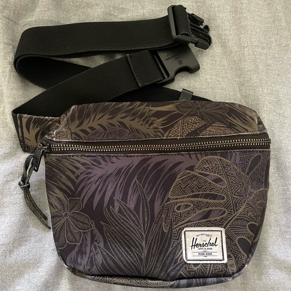Herschel Supply Company palm motif Crossbody/ Belt  Bag with Adjustable Strap